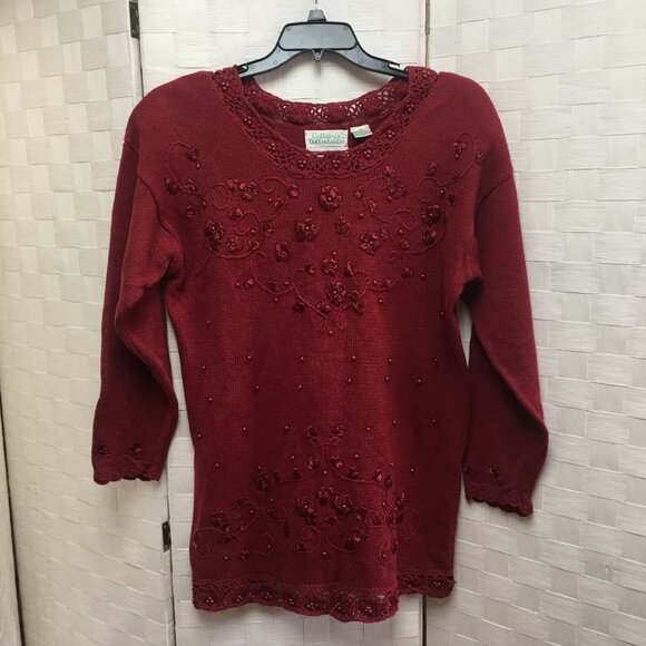 Vintage Colleen's Collectibles red sweater size medium - Picture 2 of 12